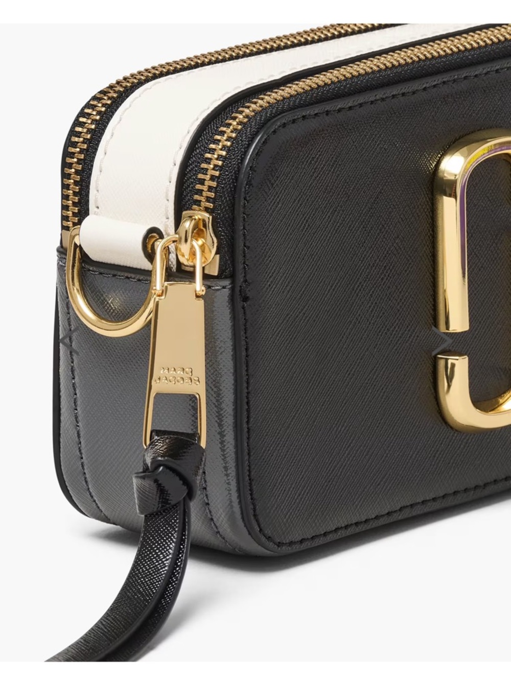 Marc Jacobs Black Leather snapshot Crossbody Camera Bag with Pink Logo Strap - Picture 2 of 11
